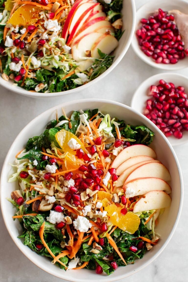 Winter Kale Salad with Pomegranate and Goat Cheese Recipe