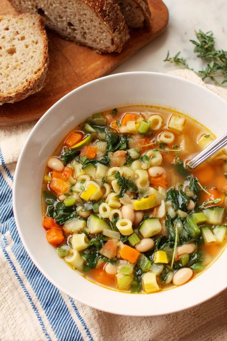 Hearty Minestrone Soup with Beans and Pasta Recipe