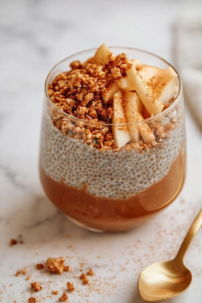 Apple Cinnamon Chia Pudding with Stewed Apples Recipe