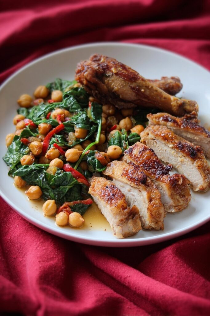 Spicy Chickpeas with Tomatoes and Spinach Recipe