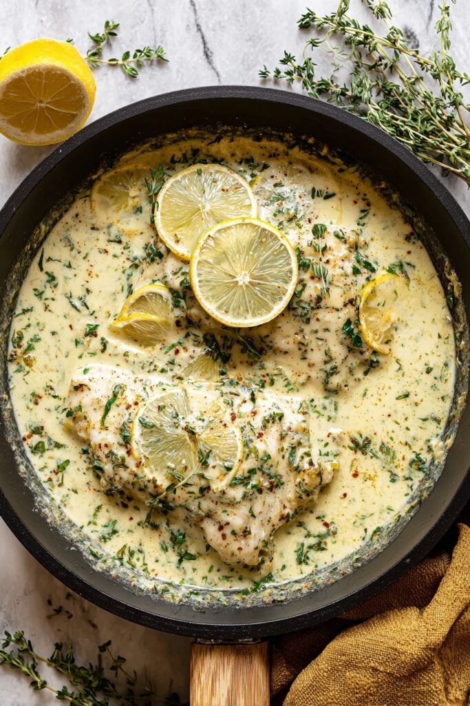 Creamy Lemon Garlic Tilapia Recipe