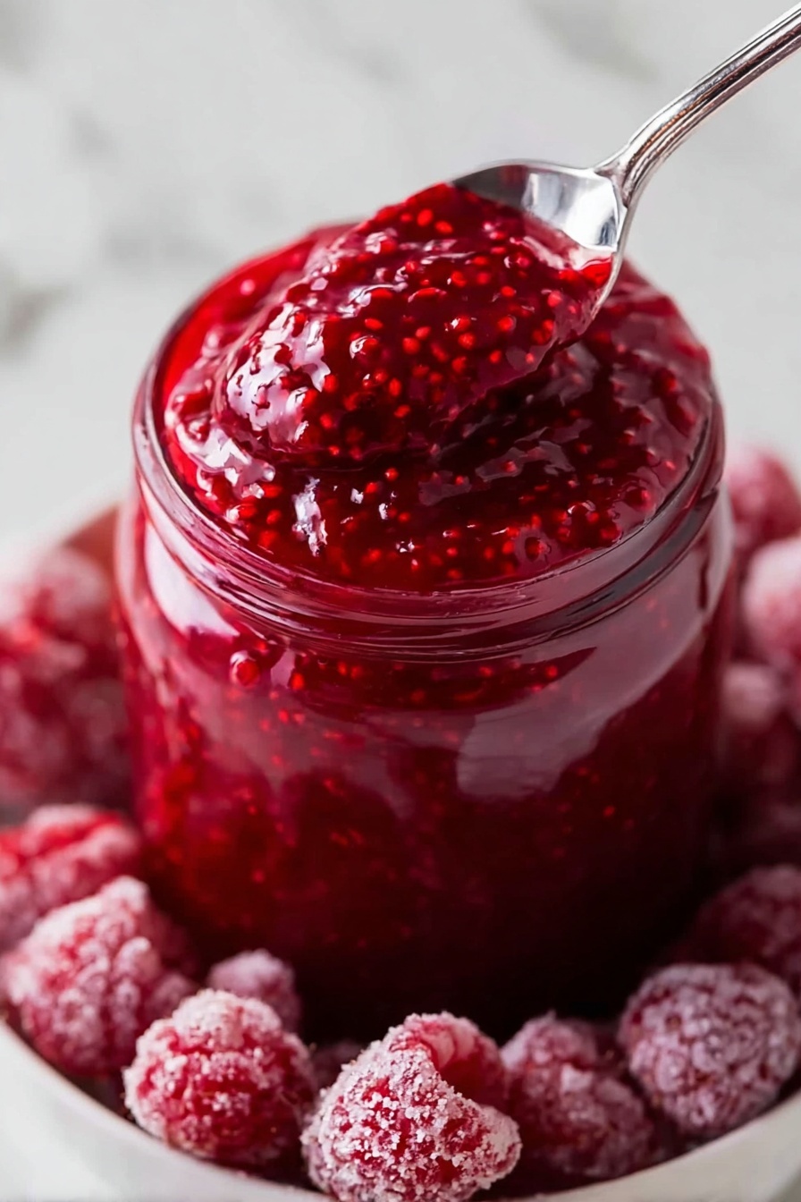Quick Raspberry Sauce for Desserts Recipe - Serving