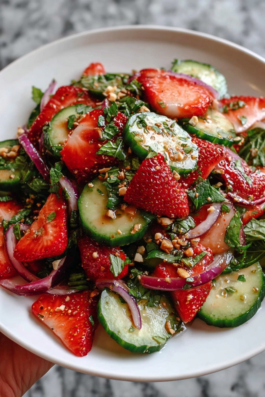 Cucumber Strawberry Salad with Lemon Dressing Recipe - Recipe Step