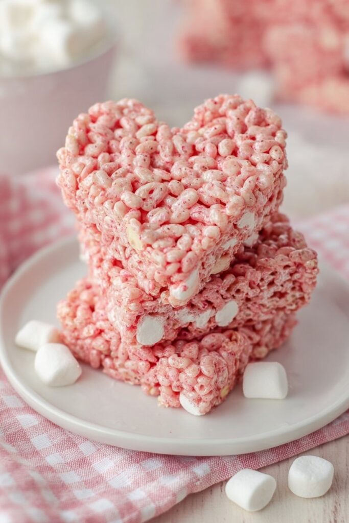 Strawberry Rice Krispie Heart Treats Recipe