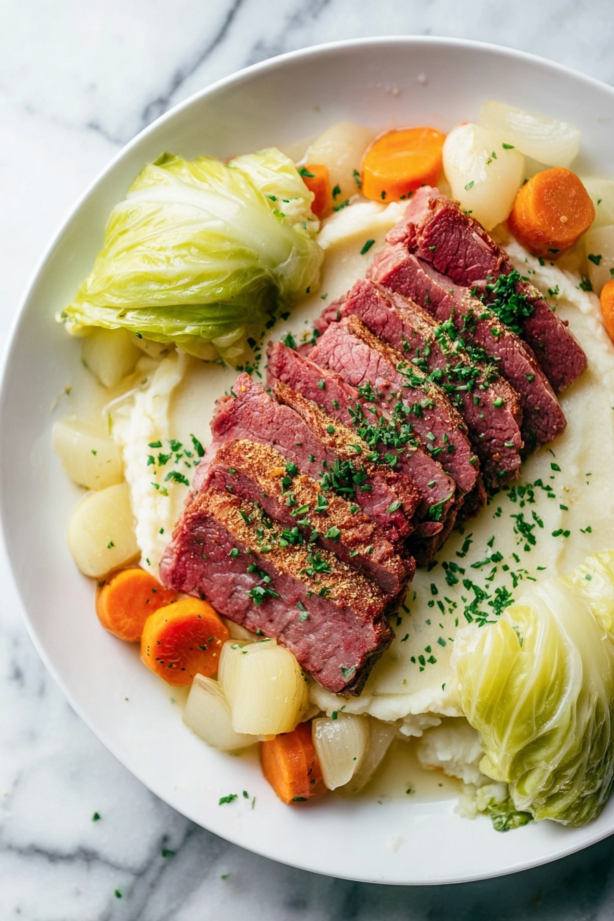 Crock Pot Corned Beef and Cabbage Recipe - Serving